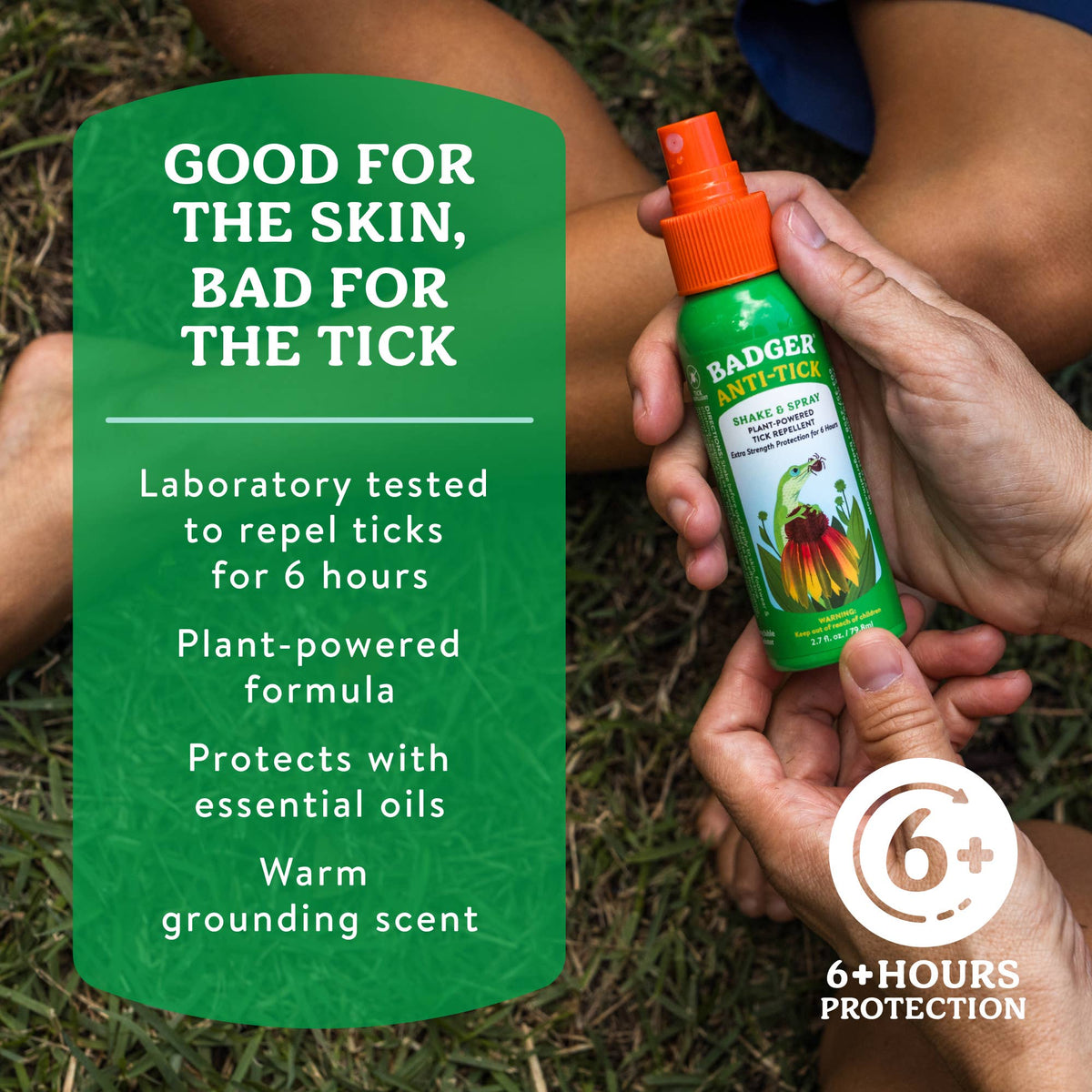 Badger - Badger Tick Spray, All Natural Tick Repellent, Deet-Free