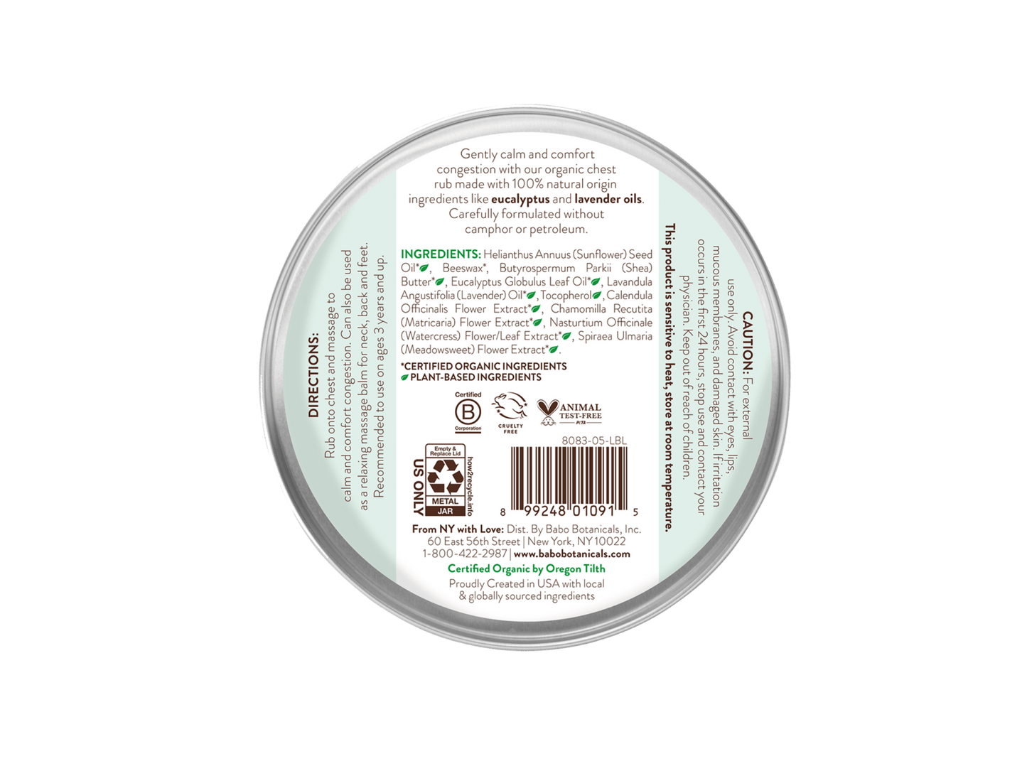 Babo Botanicals - Eucalyptus Remedy Organic Soothing Chest Rub