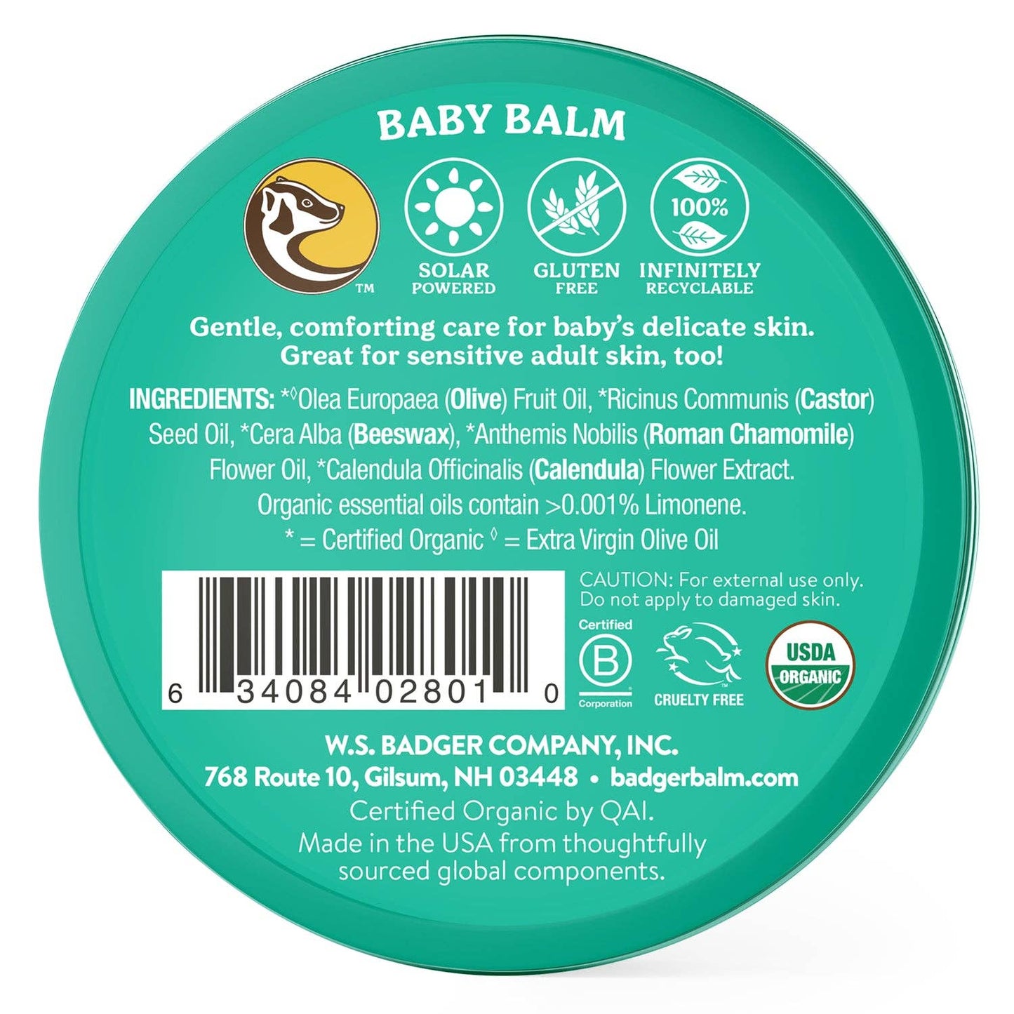 Badger - Badger Baby Balm, Soothes Diaper Rash, Cradle Cap & Dry Skin