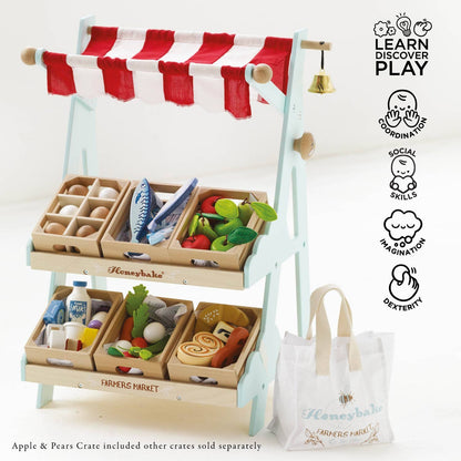 Le Toy Van, Inc. - Wooden Market Stall & Fruit Play Food Crate