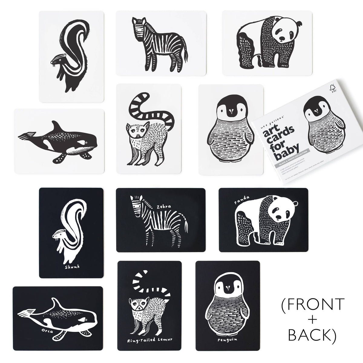 Wee Gallery - Art Cards for Baby - Black and White Animals