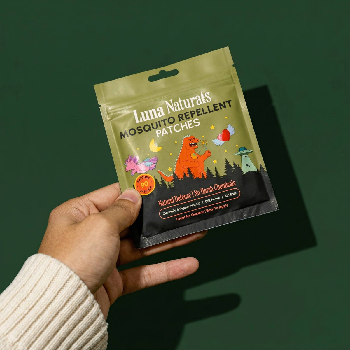 Luna Naturals - Kids Mosquito Repellent Patches | Fresh & Herbal | 90 Pack