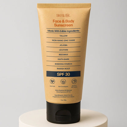 Sky and Sol - Face & Body Sunscreen SPF 30 – Natural Tallow Formula