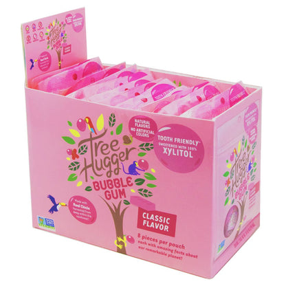 Tree Hugger Gum and Bubble Gum Filled Candy - Tree Hugger Classic Bubble Gum Sweetened with 100% Xylitol