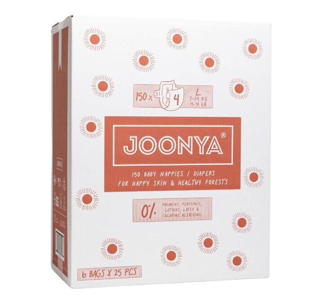 Joonya Diapers Size 4 L (15-31 lb) - 1 Bag of 25
