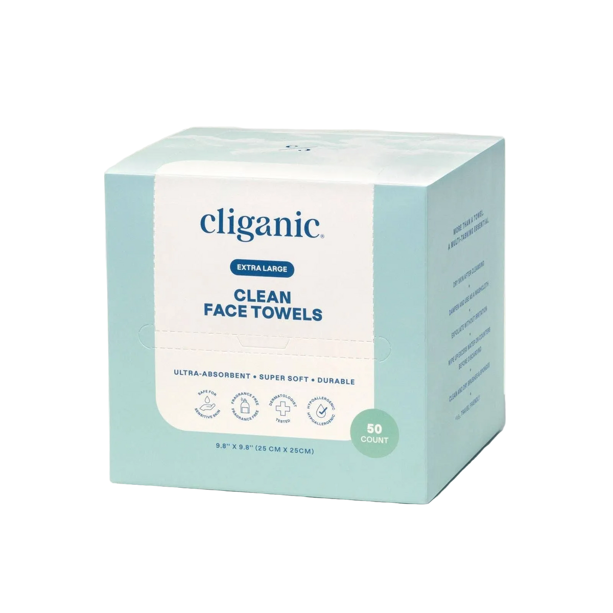 Clean Face Towels XL, Disposable, Ultra-Absorbent by Cliganic
