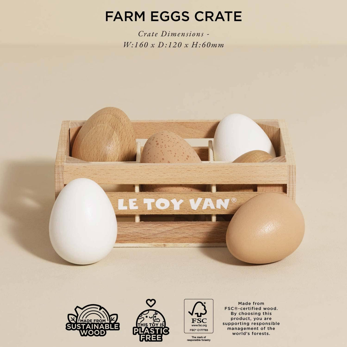 Le Toy Van, Inc. - Farm Eggs Wooden Market Crate