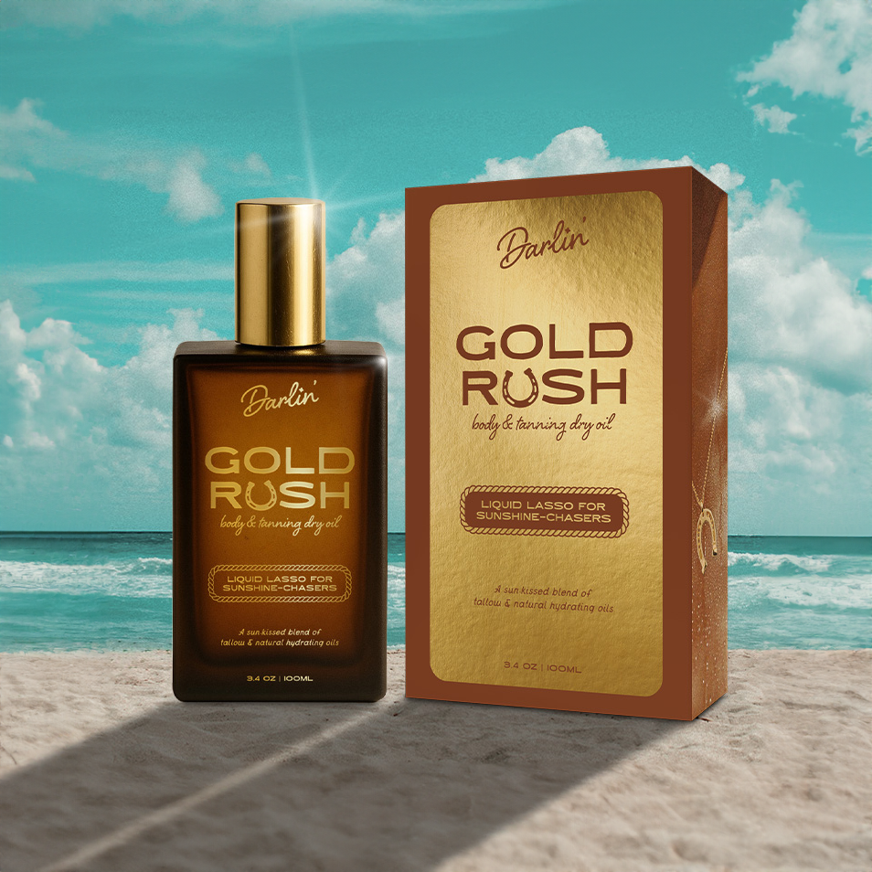 Darlin' Skincare - Gold Rush Body Oil – Tropical Coconut Vanilla Scented