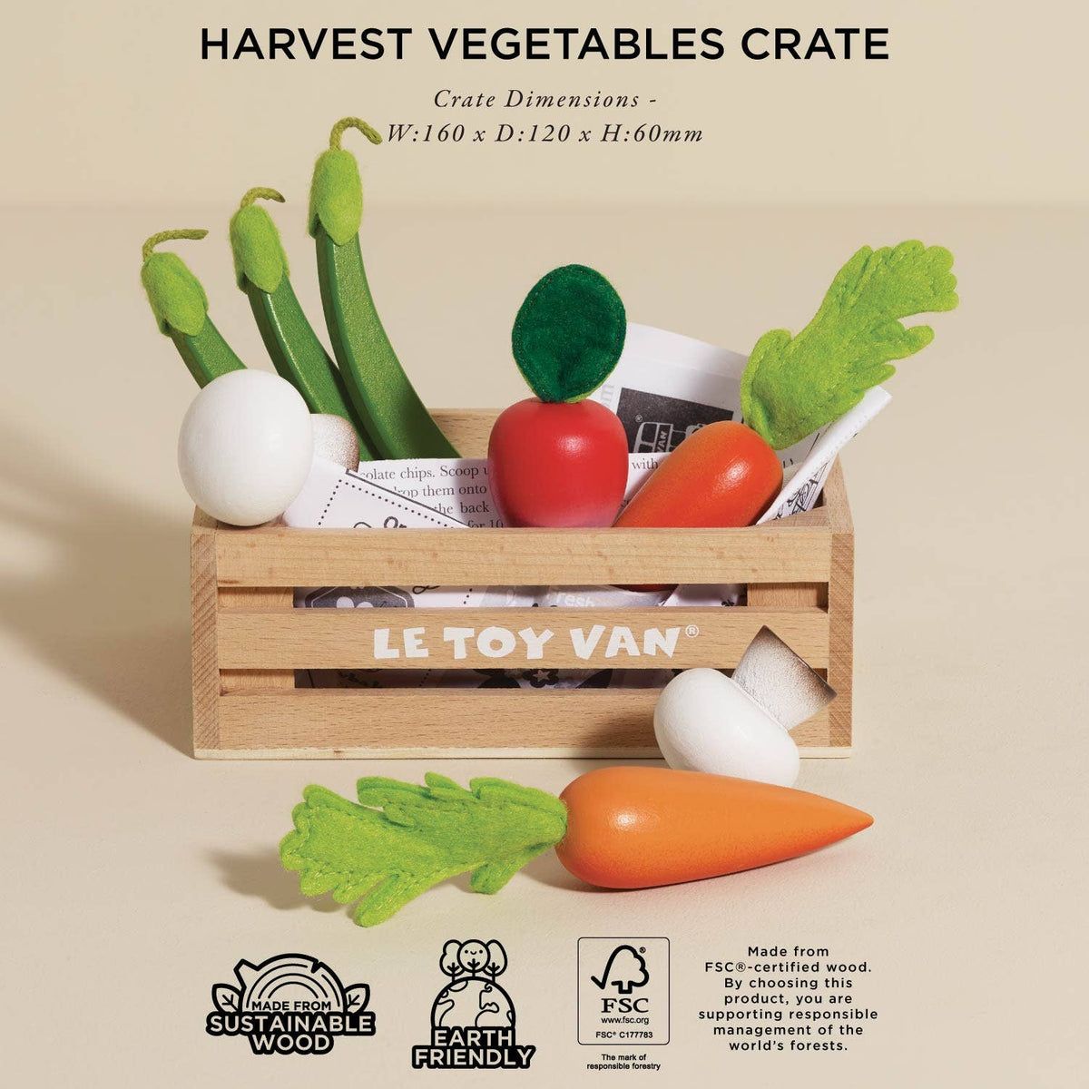 Le Toy Van, Inc. - Harvest Vegetables Wooden Market Crate