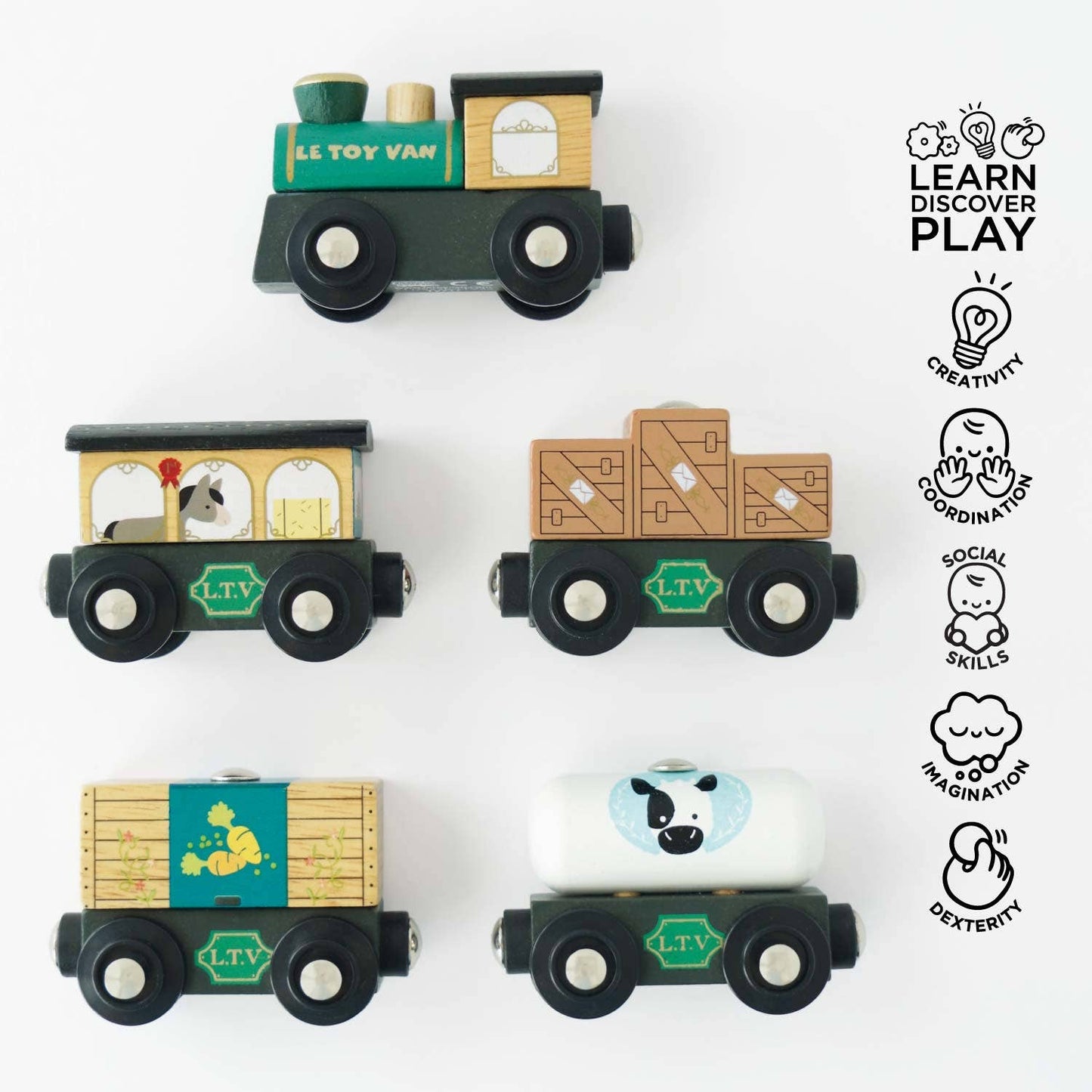 Le Toy Van, Inc. - Great Green Train & Goods Wagons