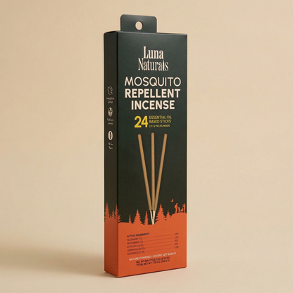 Luna Naturals - Mosquito Repellent Incense | Essential Oils | 24 PK