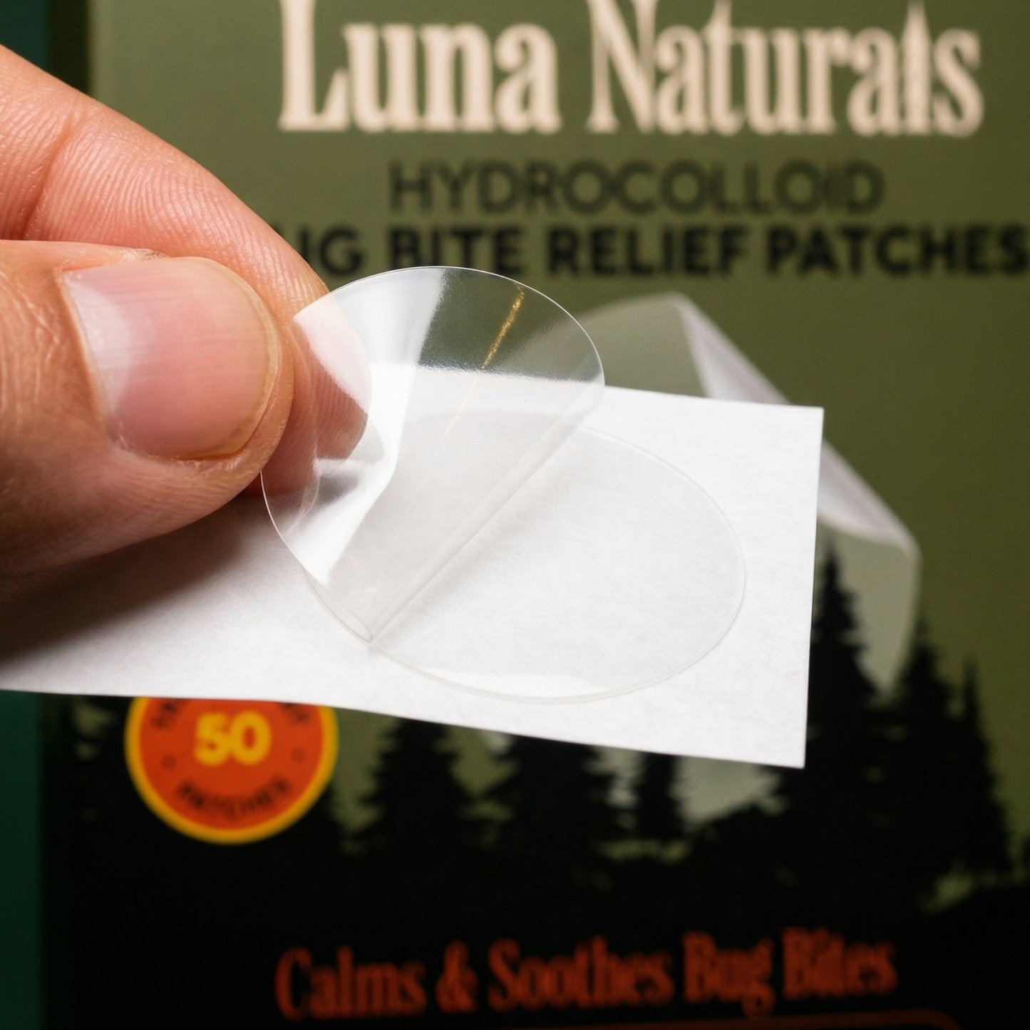 Luna Naturals - Hydrocolloid Bug Bite Relief Patches - 50 Transparent Patches