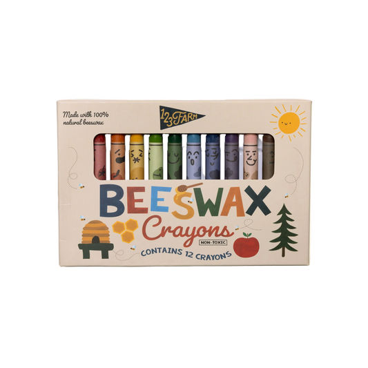 12 Beeswax Crayons – Non-Toxic, Kid-Friendly Design by 123 Farm