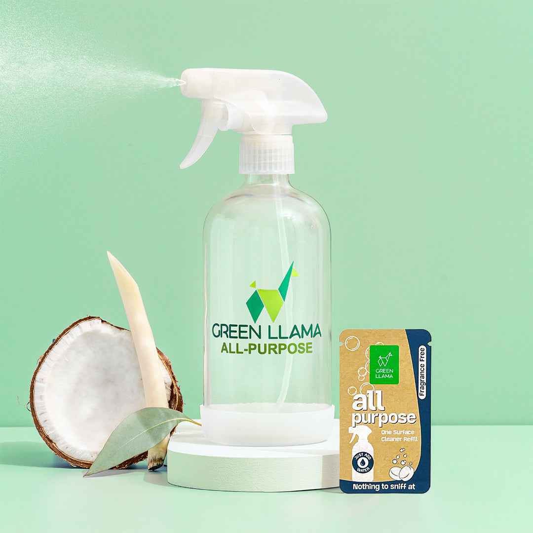 Fragrance-Free All-Purpose Spray Glass Bottle Cleaning Kit & Sleeve by Green Llama