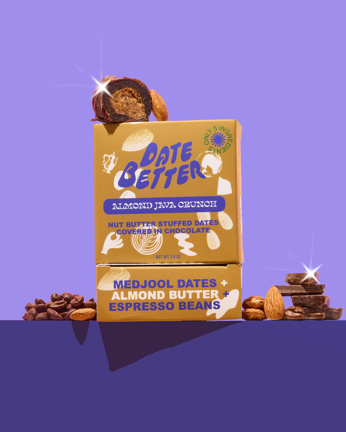 Almond Java Crunch Chocolate Covered Dates