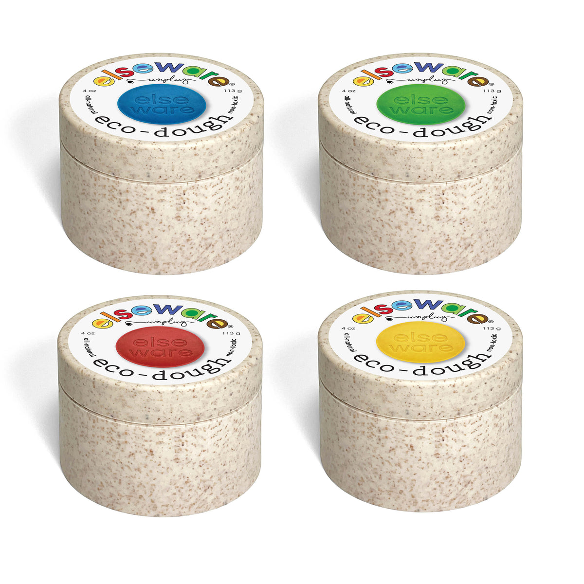 Eco-Dough (4-Pack) – Natural, Non-Toxic Multi-Colors by elseware unplug