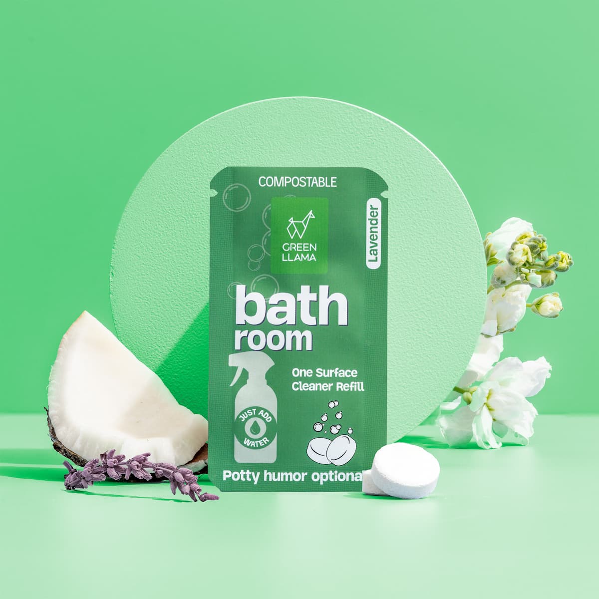 Bathroom Spray Glass Bottle Cleaning Kit with Lavender by Green Llama
