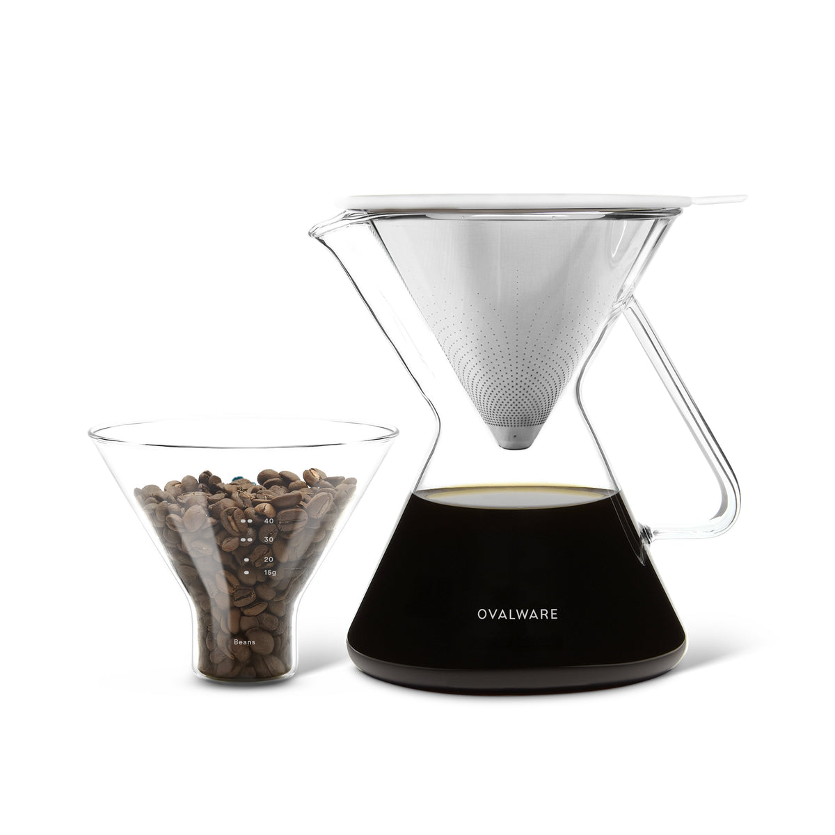 Pour Over Coffee Maker with Filter - 500ml/17oz by Ovalware