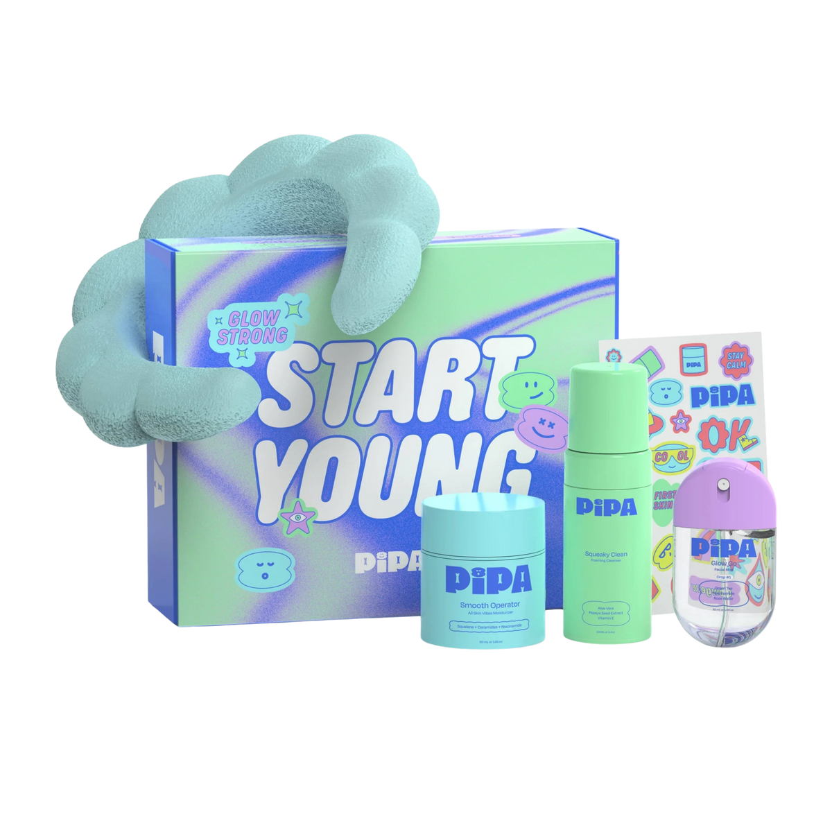 Start Young Gift Set, 3-Step Gentle Routine by Pipa Skin Care