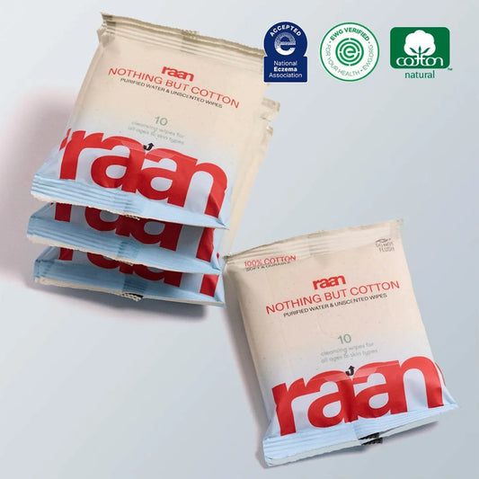 100% COTTON WATER WIPES, UNBLEACHED, EWG VERIFIED by Raan