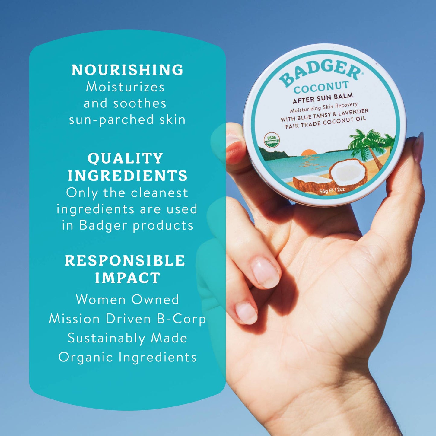 Badger - Badger Coconut After Sun Balm, Soothing Sunburn Relief