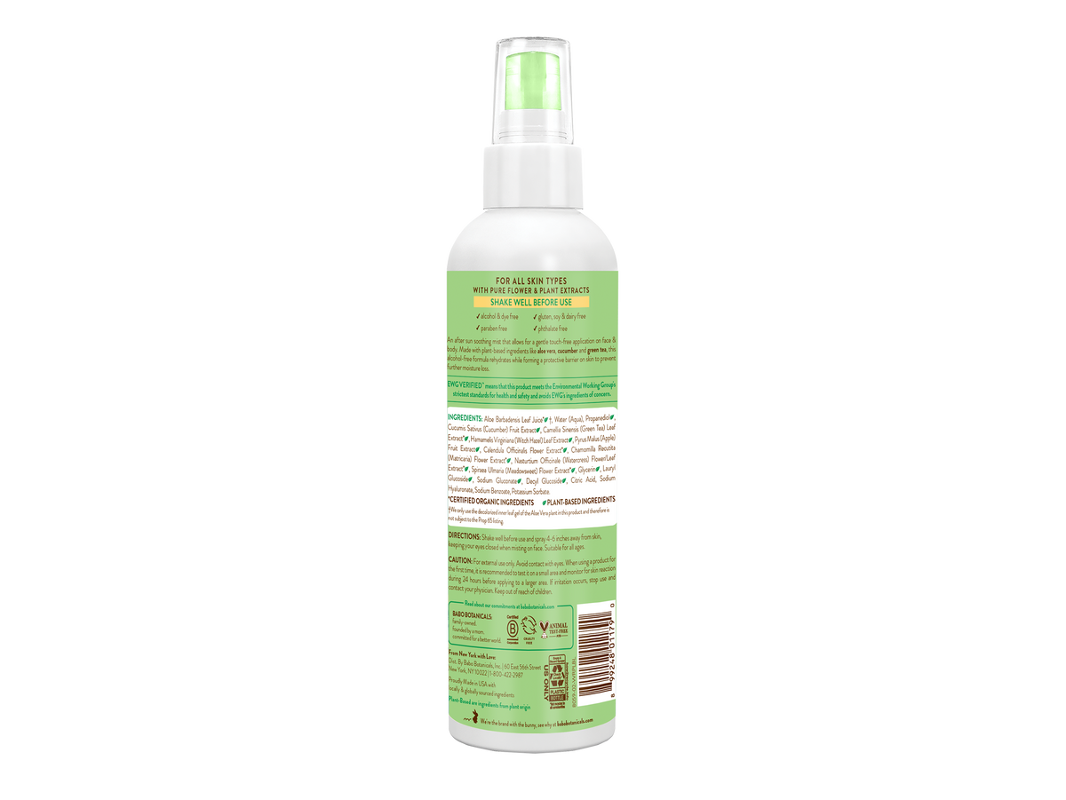 Babo Botanicals - After Sun Aloe & Cucumber Soothing Mist