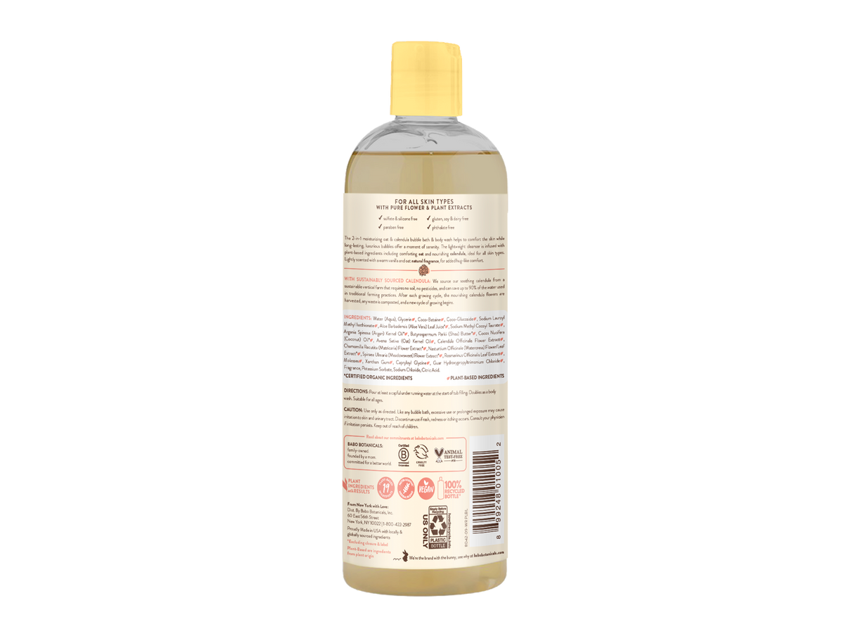 Moisturizing Oat & Calendula Bubble Bath & Wash