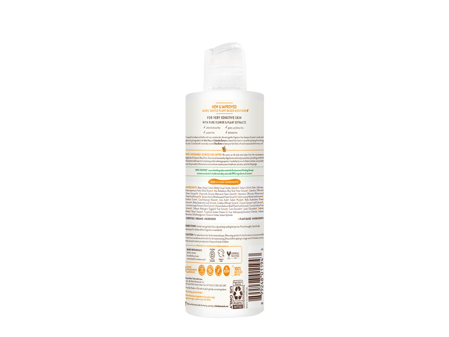 Sensitive Baby Shampoo & Wash - 8oz