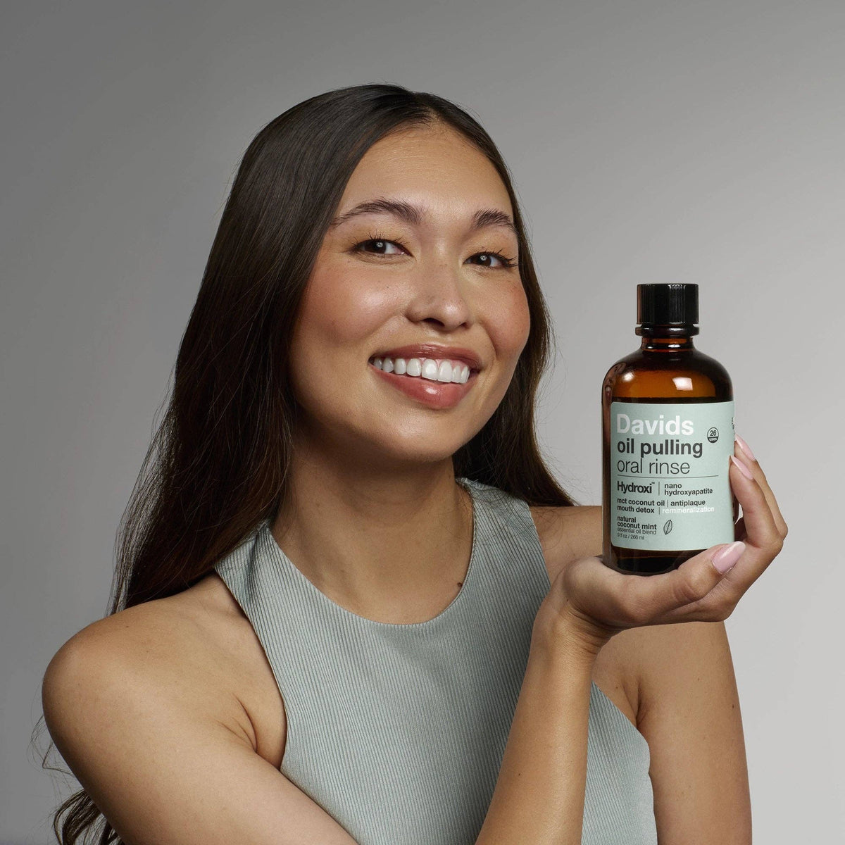 Davids Hydroxi™ oil pulling oral rinse w/ nano hydroxyapatite / 9oz