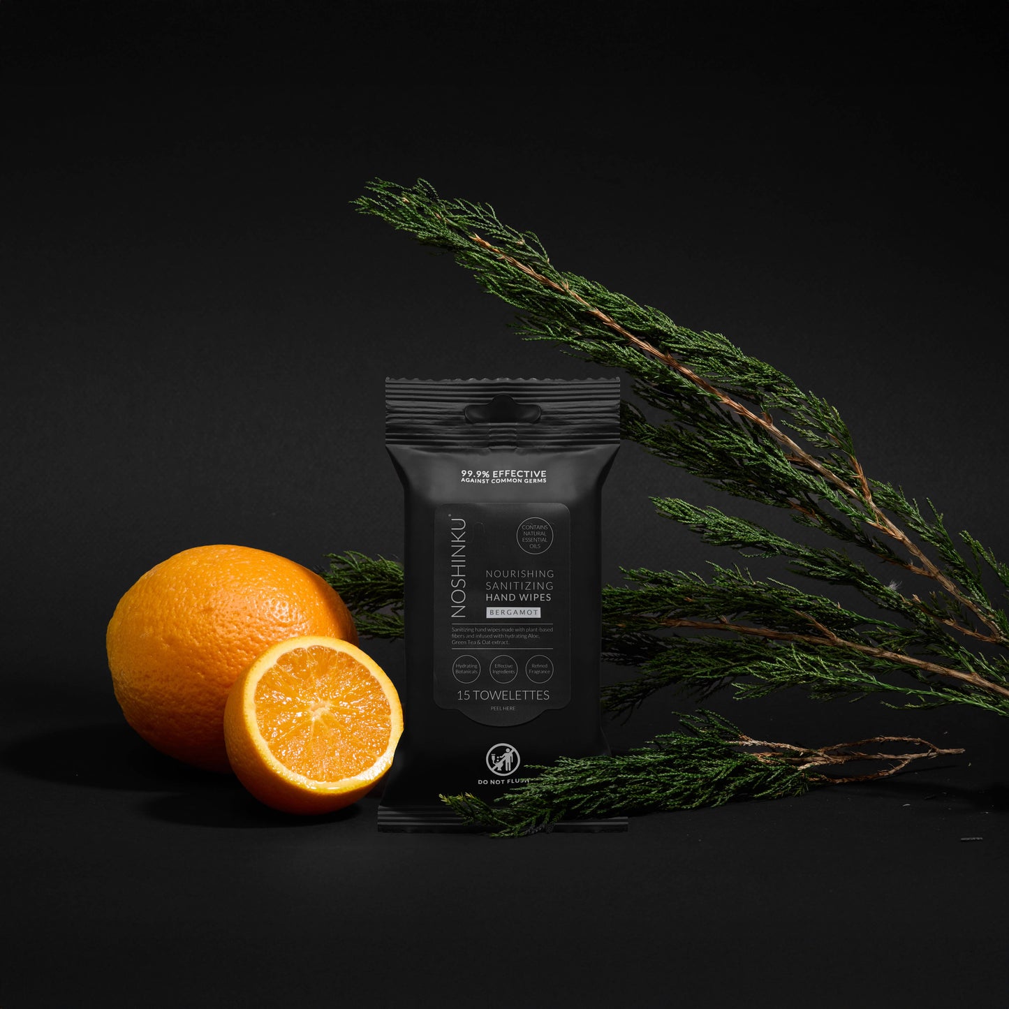 Noshinku - Bergamot Nourishing Hand Sanitizing Travel Wipes