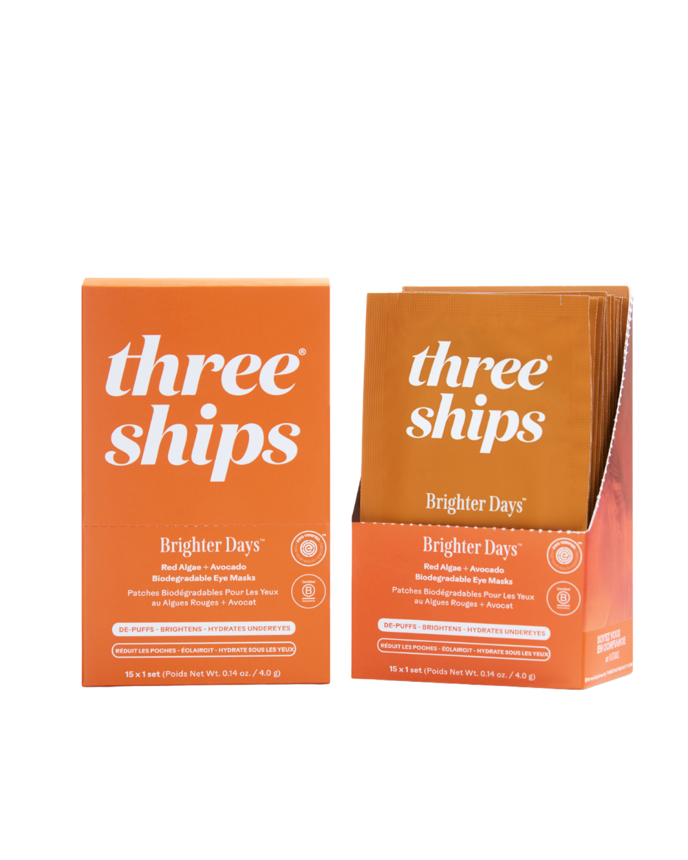 Three Ships Brighter Days Eye Mask - Display (15 x 1-ct Sachets)