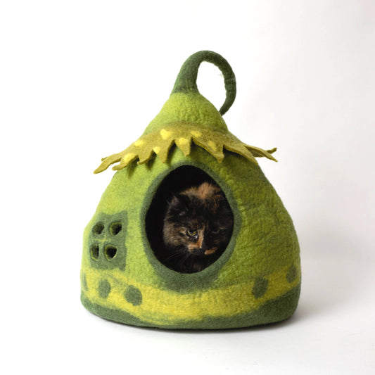 Fairy House Wool Pet Cave by Karma Cat Inc.