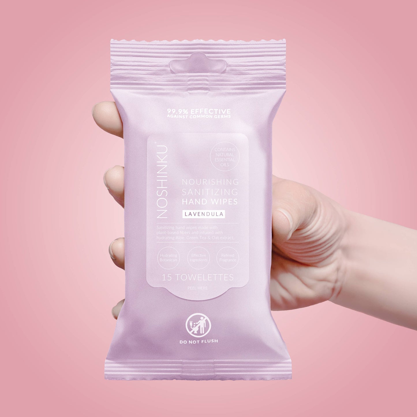 Noshinku - Lavender Nourishing Hand Sanitizing Travel Wipes