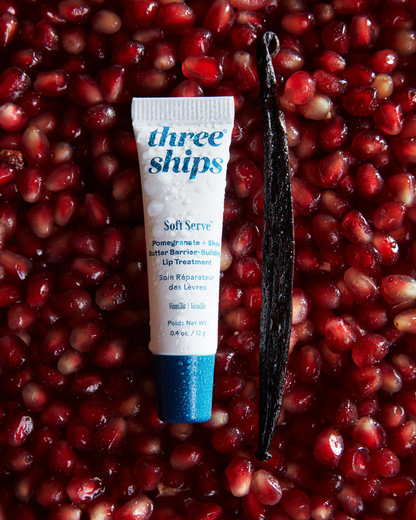 Three Ships - TESTER - SoftServe Pomegranate + Shea Butter Barrier-Building Lip Treatment - NOT FOR RESALE