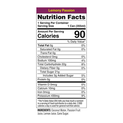 CoAqua Lemony Passion Coconut Water