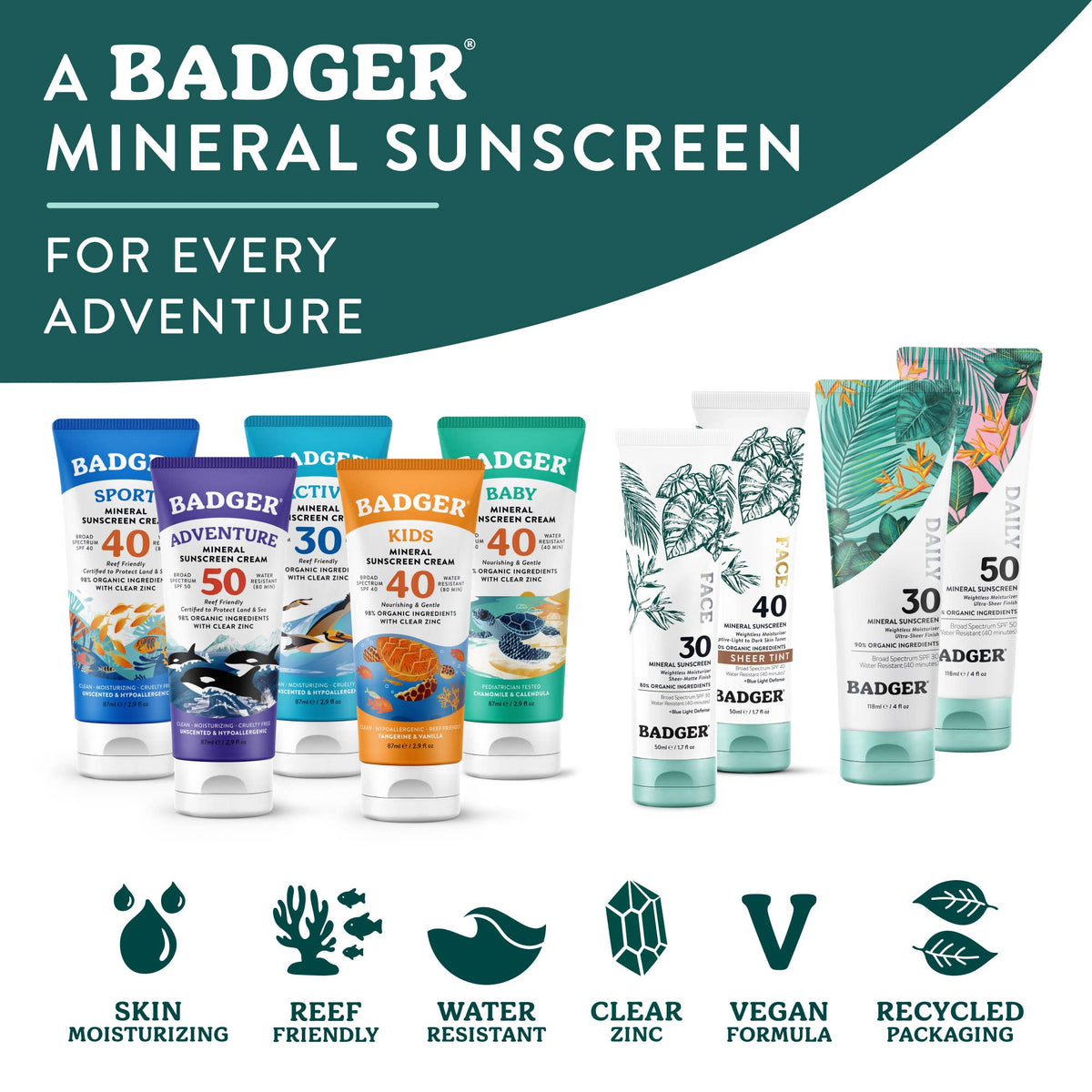 Badger - Badger Mineral Tinted Face Sunscreen SPF 40, with Zinc Oxide