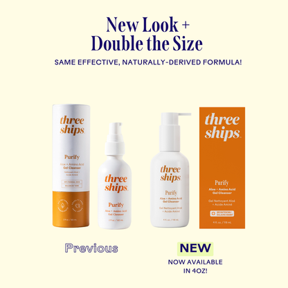 Three Ships Purify Aloe + Amino Acid Gel Cleanser