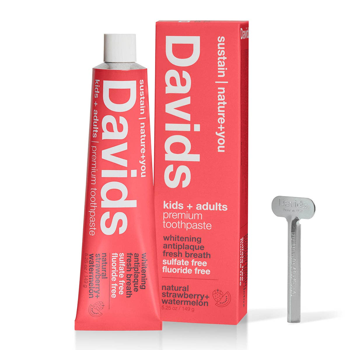 Davids Health Sciences, Inc - Davids kids+adults premium toothpaste/strawberry watermelon