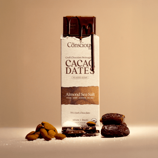 Date Sweetened Dark Chocolate - Almond Sea Salt