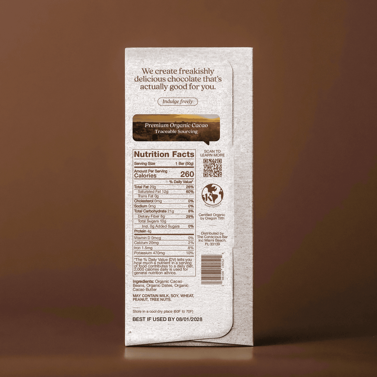 Date Sweetened Smooth Dark Chocolate