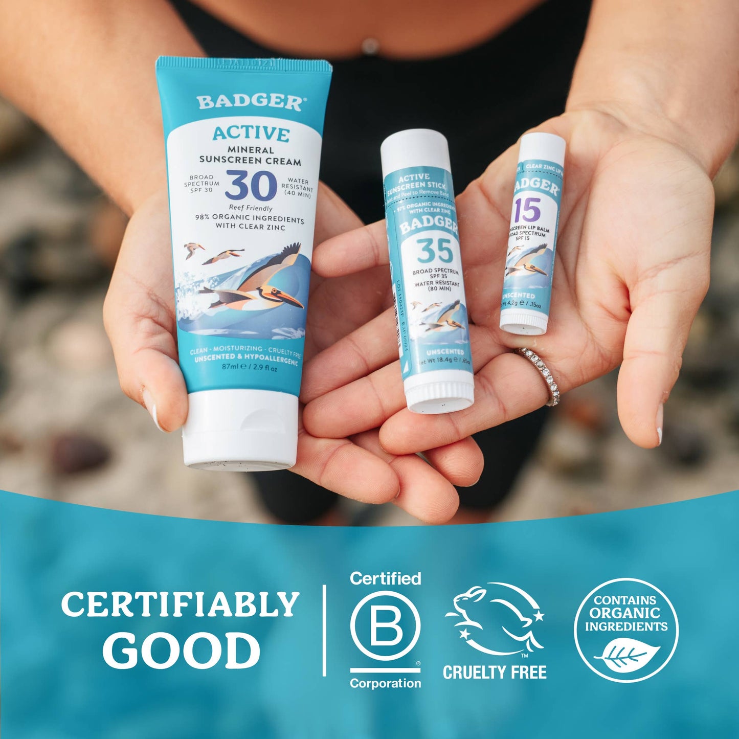 Badger - Badger Mineral Sunscreen Lip Balm SPF 15, Zinc Oxide 18ct