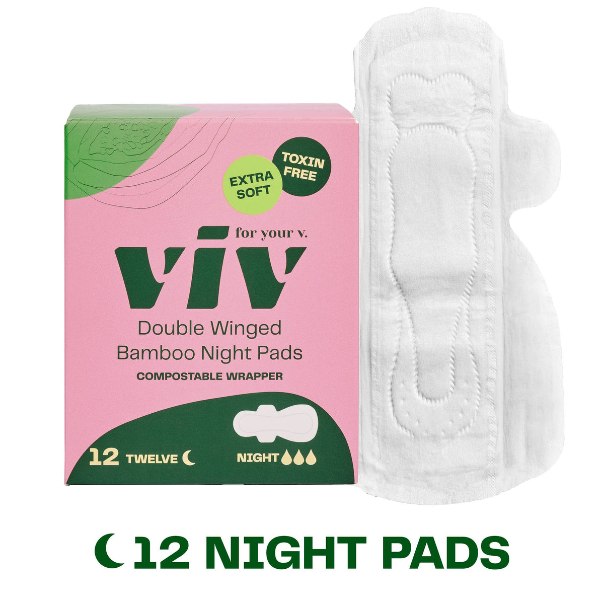 Viv Bamboo Winged Pads - Plant-Based Day & Night Pads