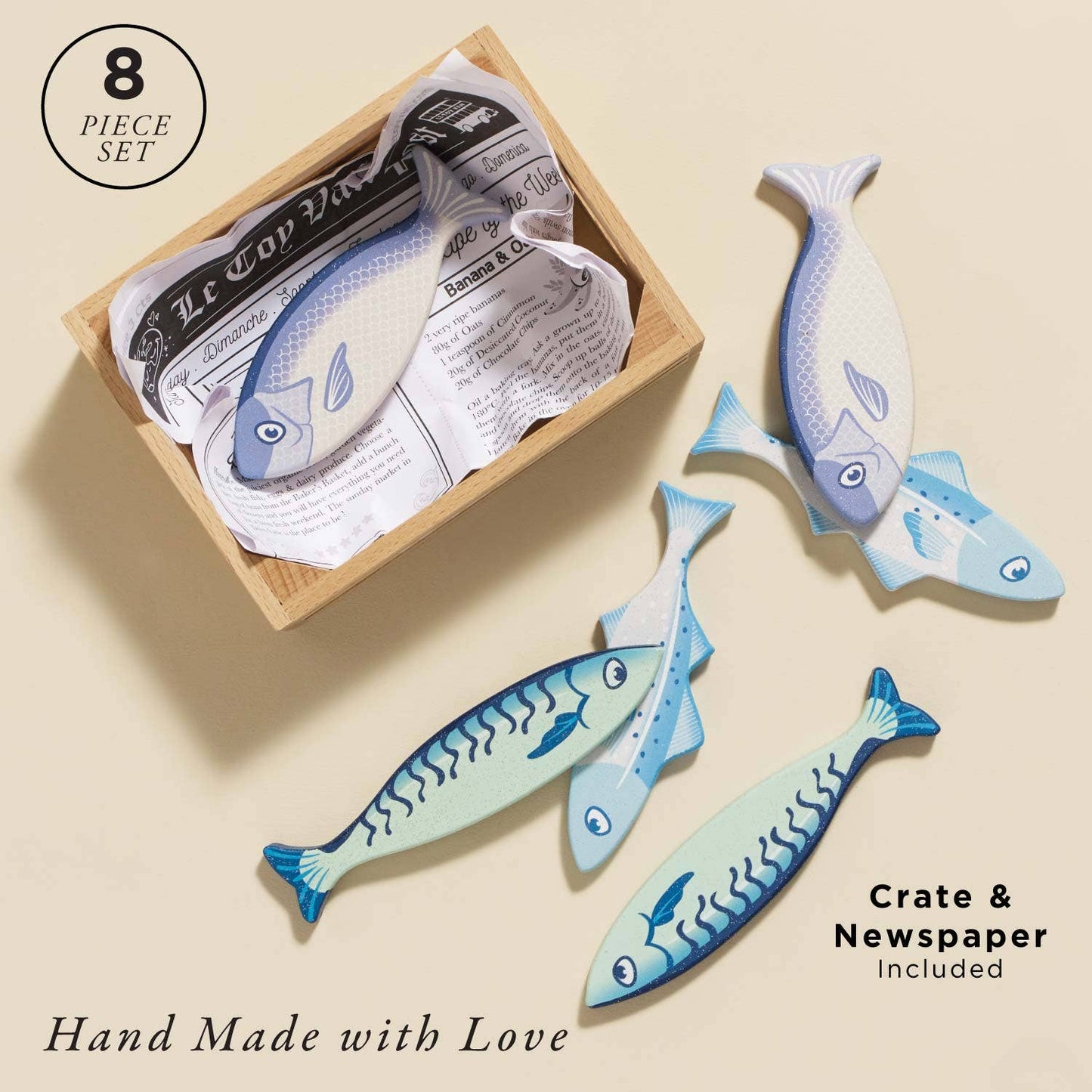 Le Toy Van, Inc. - Market Fish Wooden Play Market Crate