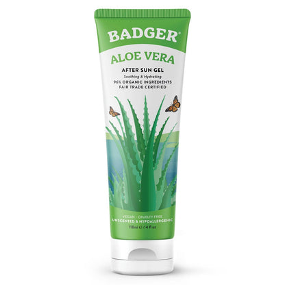 Badger - Badger Aloe Vera Gel for Face & Body, Sunburn Relief