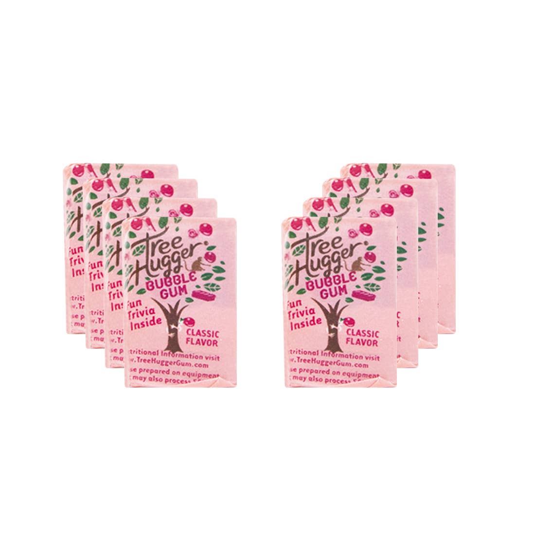 Tree Hugger Gum and Bubble Gum Filled Candy - Tree Hugger Classic Bubble Gum Sweetened with 100% Xylitol