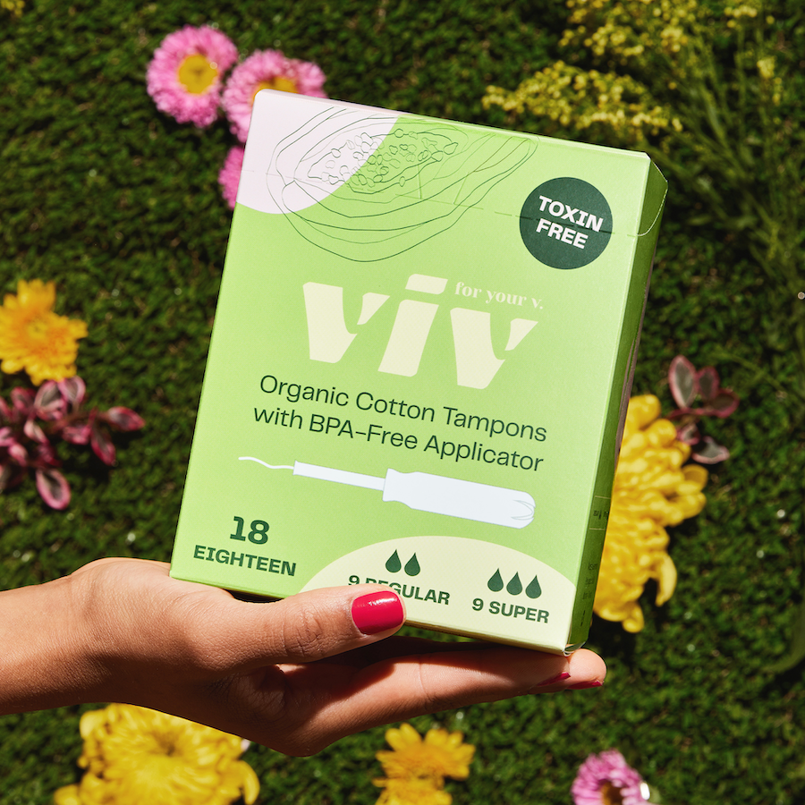 Viv Organic Cotton Tampons - 100% Toxin-Free, BPA-Free