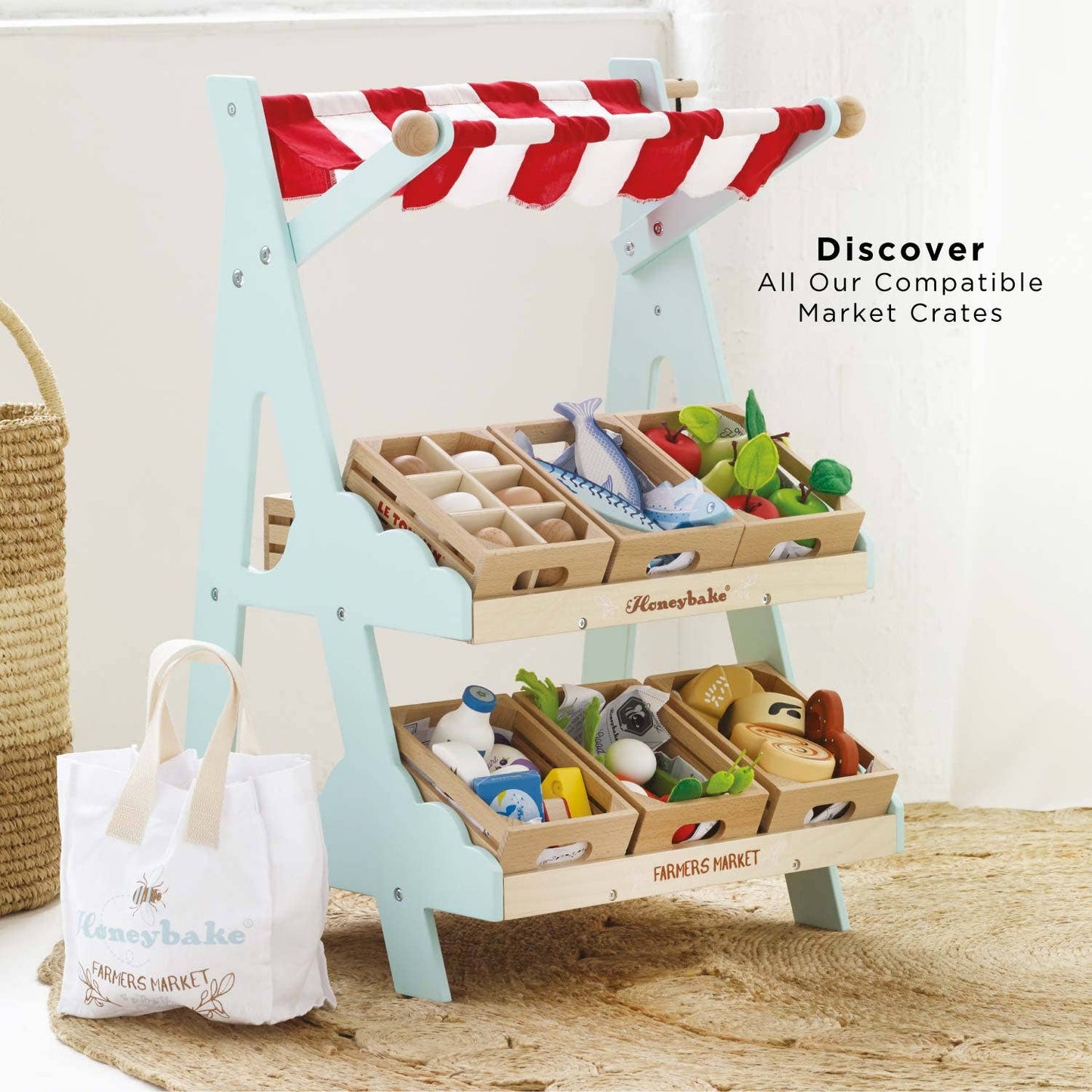 Le Toy Van, Inc. - Wooden Market Stall & Fruit Play Food Crate