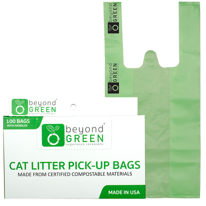 BeyondGREEN Cat Litter Bags - Regular - 100 Bags with Handle