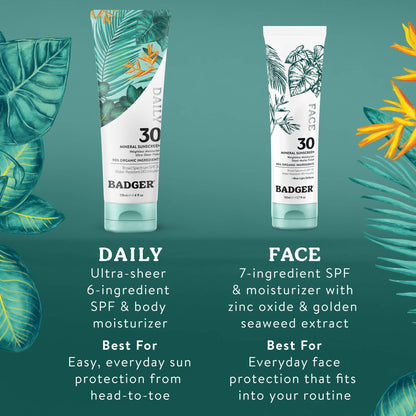 Badger - Badger Mineral Face Sunscreen SPF 30, with Zinc Oxide