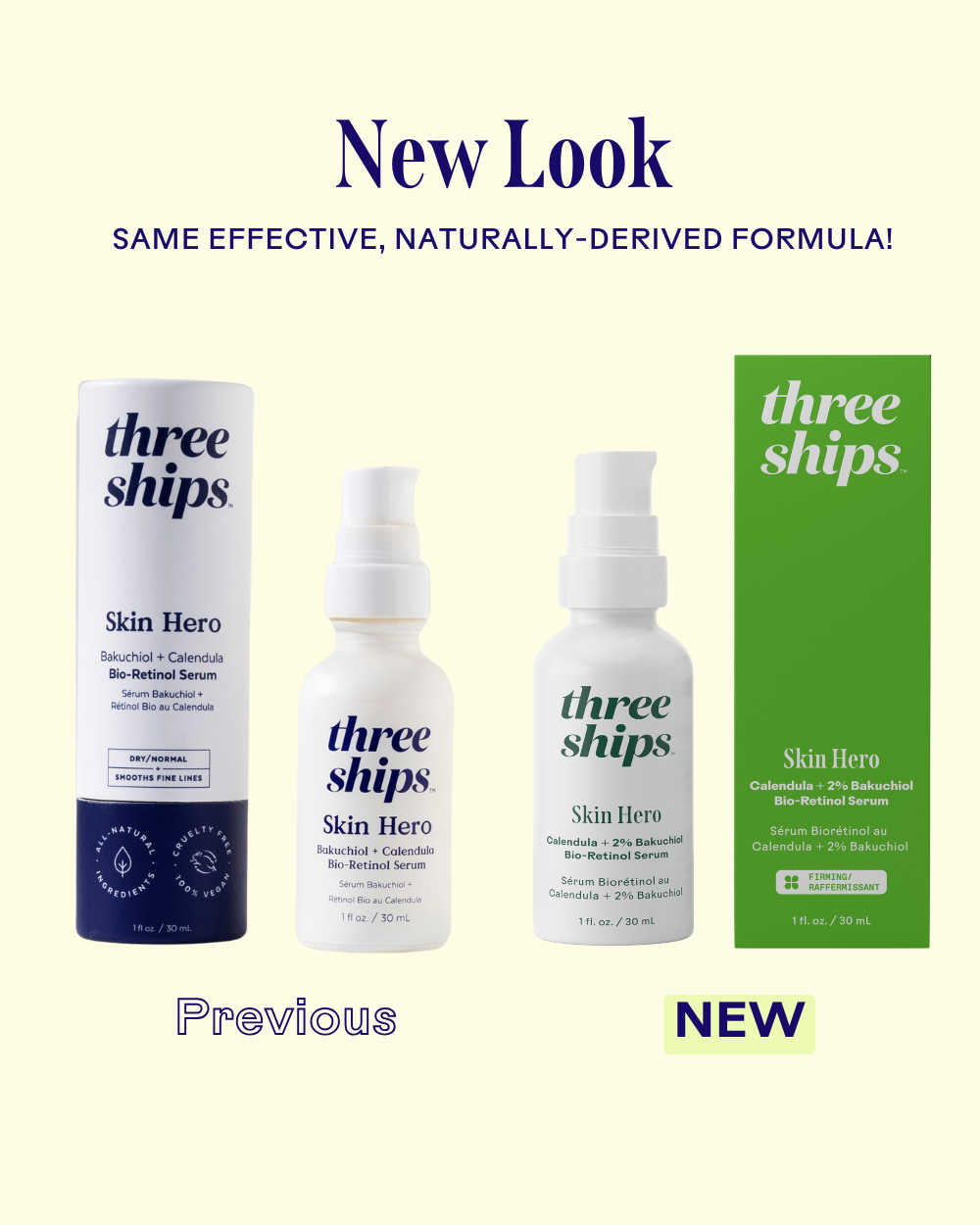 Three Ships SkinHero™ Calendula + 2% Bakuchiol Bio-Retinol Serum